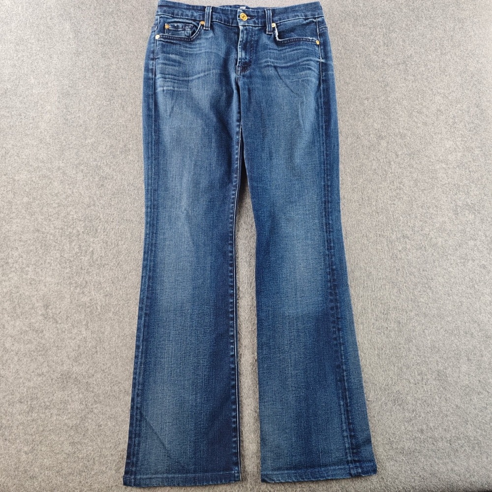 7 For All Mankind Kimmie Bootcut Jeans Womens 29 Blue Denim Stretch Made in USA
